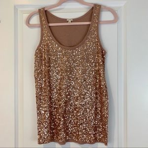 JCrew Sequin Tank in Pink
